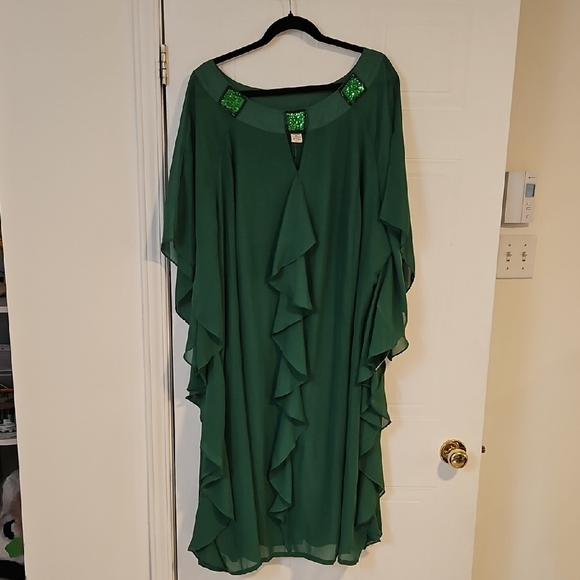 WOMANS 30W ROAMAN'S FORMAL OCCASION SHIFT LONG DRESS sequin New with tags - Picture 1 of 8